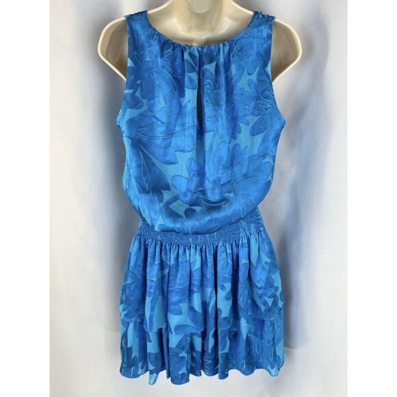 NWT Ramy Brook Blue Dawson Floral Blouson Mini Dress $485 - Picture 7 of 14